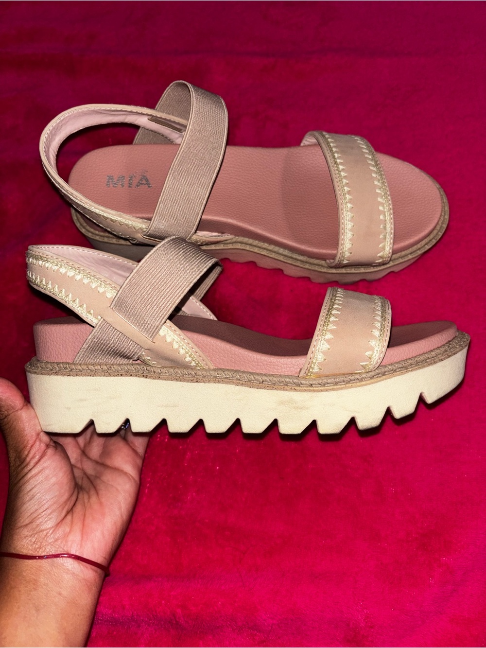 MIA Women's Blush Platform Sandal size 5